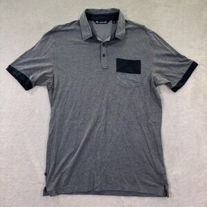 Travis Mathew Polo Shirt Mens Medium Gray Heather Casual Stretch Performance